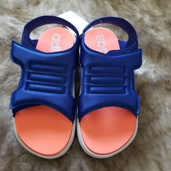 ADIDAS Comfort Kids Boys Sandals in Royal Blue &amp; Orange