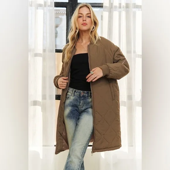 ADORA Zip Up Long Utility Jacket