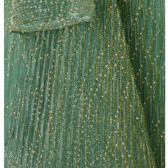 Adrianna Papell Crinkle Metallic Faux Wrap Dress With Draped Detail Dress