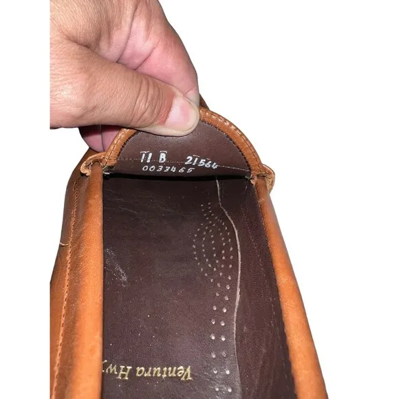 AE ALLEN EDMONDS VENTURA HWY PENNY LOAFER BROWN CALF LEATHER SHOES SIZE 11B