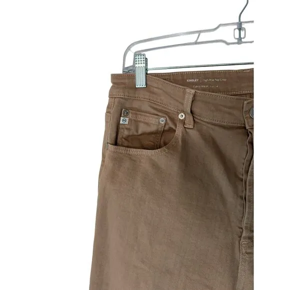 AG Adriano Goldschmied Tan Khaki Kinsley High Rise Pop Crop Jeans Size 32