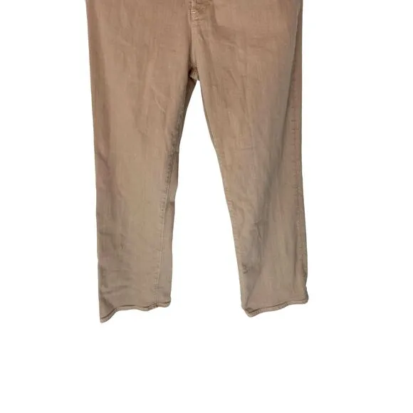 AG Adriano Goldschmied Tan Khaki Kinsley High Rise Pop Crop Jeans Size 32