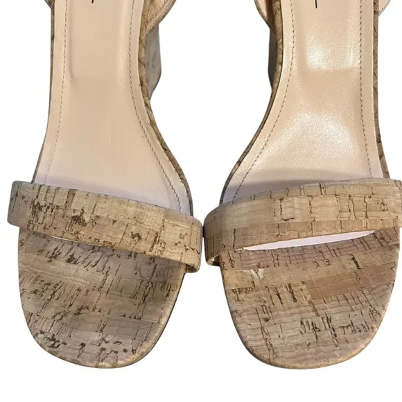 AGL Demi Ankle Strap Wedges Cork Naturale Size US 11