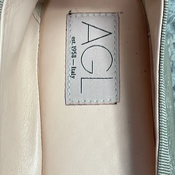 AGL Kala Ballerina Bow Flats Silver Metallic Balletcore Sz 41.5