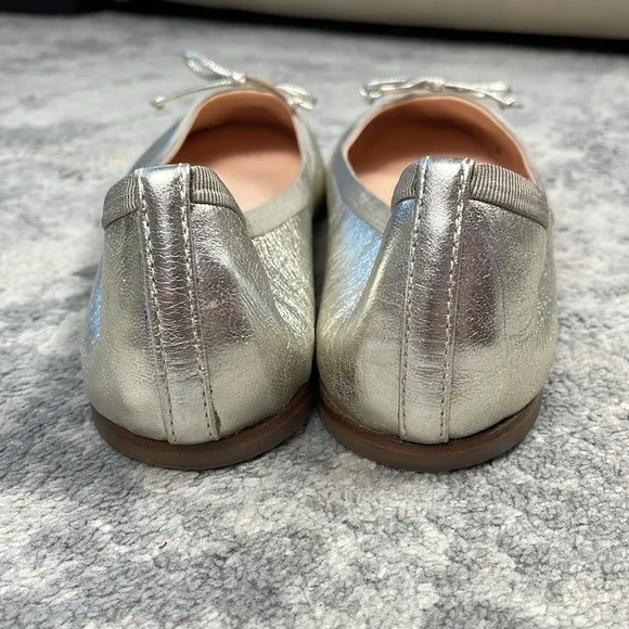 AGL Kala Ballerina Bow Flats Silver Metallic Balletcore Sz 41.5