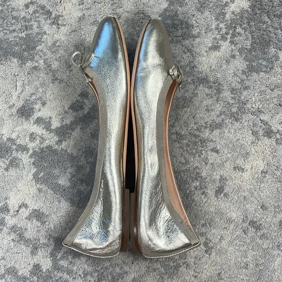 AGL Kala Ballerina Bow Flats Silver Metallic Balletcore Sz 41.5