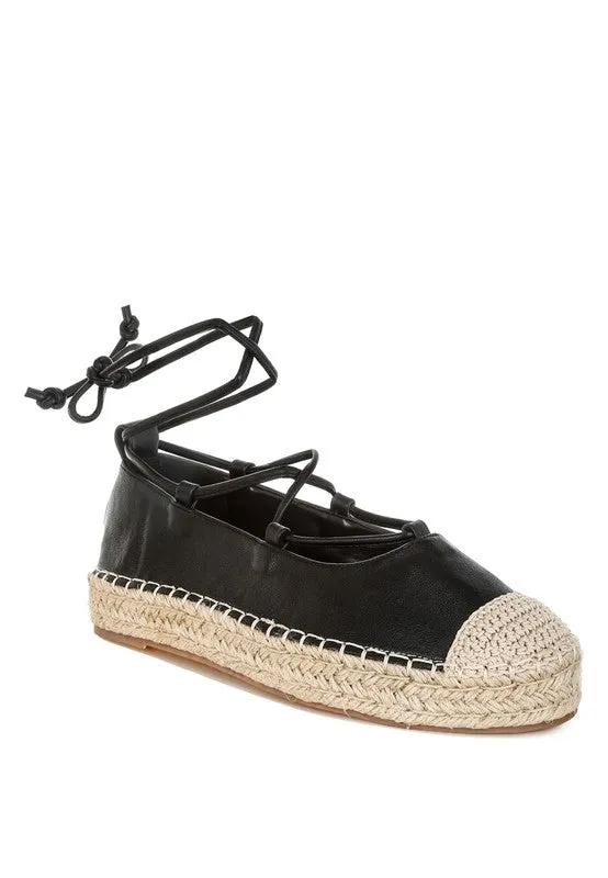 Alaya Woven Toe Lace-Up Espadrilles