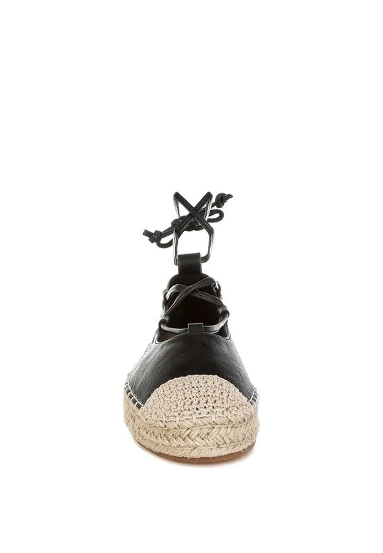 Alaya Woven Toe Lace-Up Espadrilles