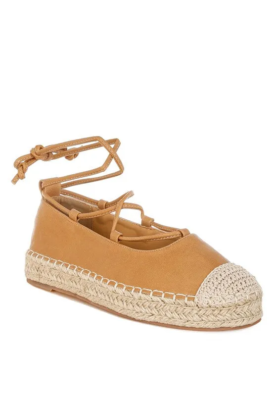 Alaya Woven Toe Lace-Up Espadrilles