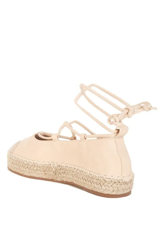Alaya Woven Toe Lace-Up Espadrilles
