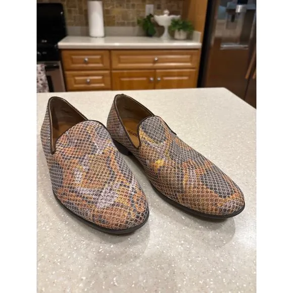 Aldo Tralisien Men Size 9 Multicolor Animal Print Snakeskin Loafers Dress Shoes