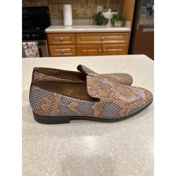 Aldo Tralisien Men Size 9 Multicolor Animal Print Snakeskin Loafers Dress Shoes