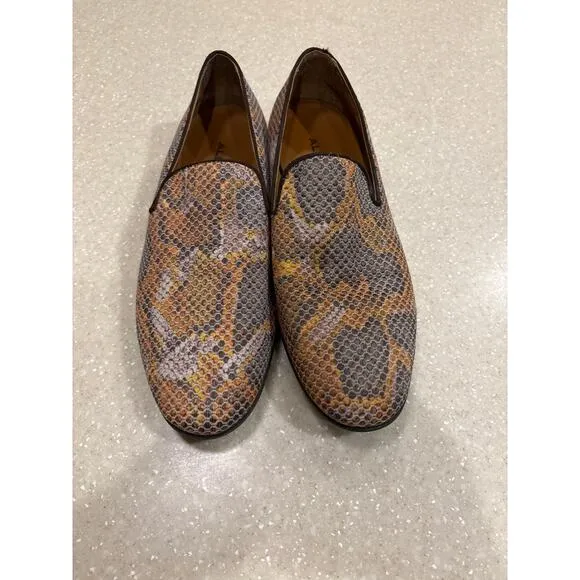 Aldo Tralisien Men Size 9 Multicolor Animal Print Snakeskin Loafers Dress Shoes