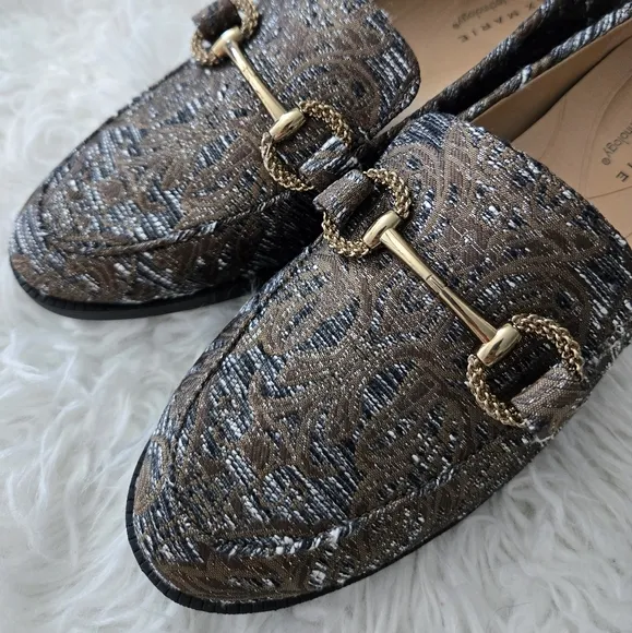 Alex Marie the GilmoreTwo Hardware Bit Loafers. Size 8. New.Printed fabric upp