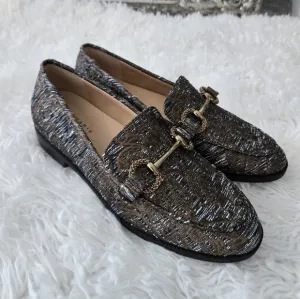 Alex Marie the GilmoreTwo Hardware Bit Loafers. Size 8. New.Printed fabric upp