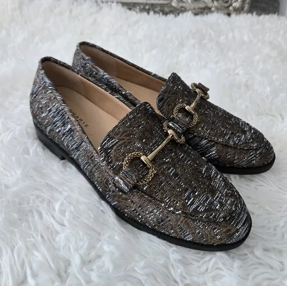 Alex Marie the GilmoreTwo Hardware Bit Loafers. Size 8. New.Printed fabric upp