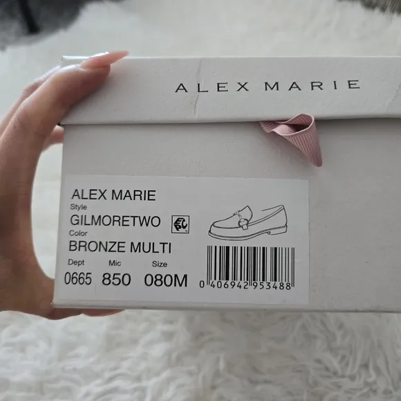 Alex Marie the GilmoreTwo Hardware Bit Loafers. Size 8. New.Printed fabric upp