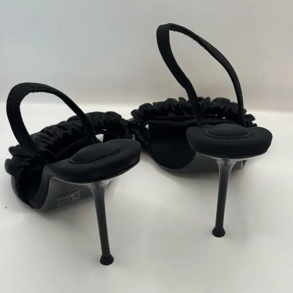 Alexander Wang Black Scrunchie Julie Heeled Sandals size 37 (US 7)