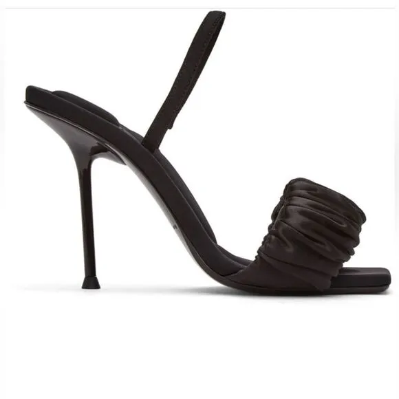 Alexander Wang Black Scrunchie Julie Heeled Sandals size 37 (US 7)