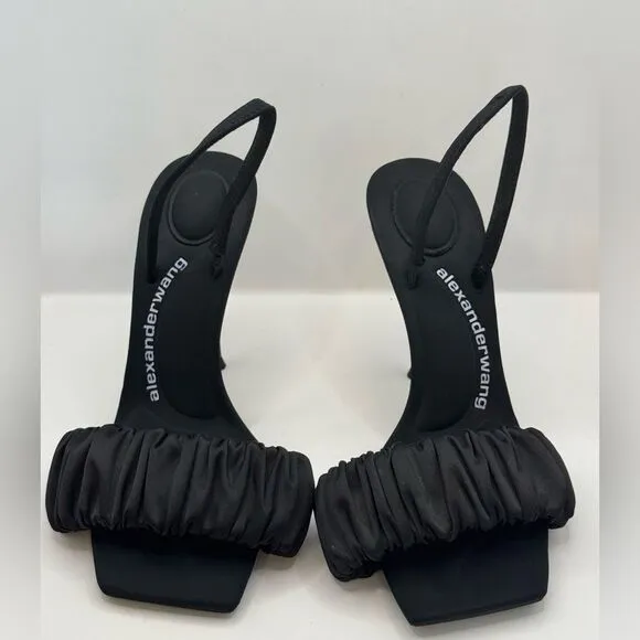 Alexander Wang Black Scrunchie Julie Heeled Sandals size 37 (US 7)