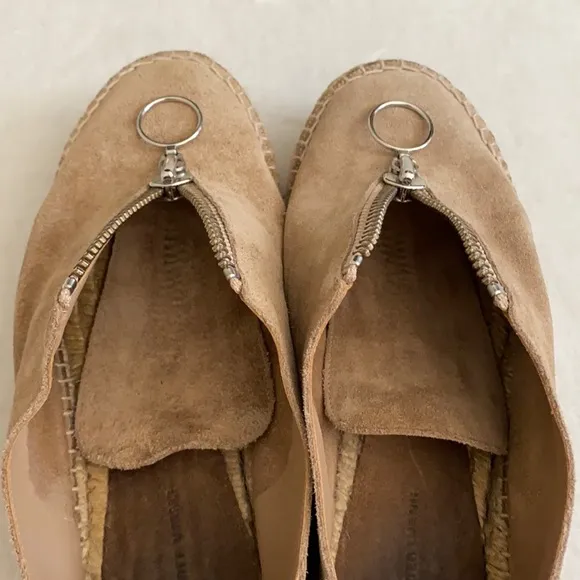 Alexander Wang | Devon Nubuck Suede Leather Zip Front Espadrille Shoes (36)