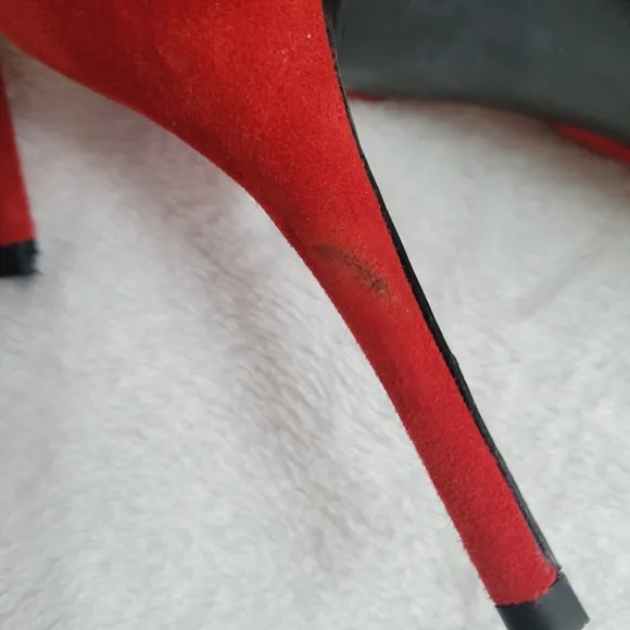 Alexander Wang Nora Red Suede Strappy Ankle Wrap Stiletto Heels