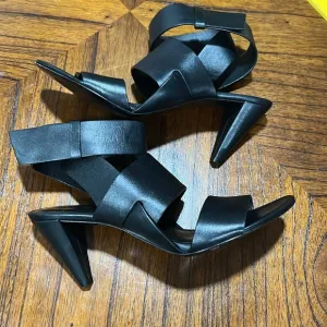 ALEXANDER WANG  wrap around Sandals Black Leather