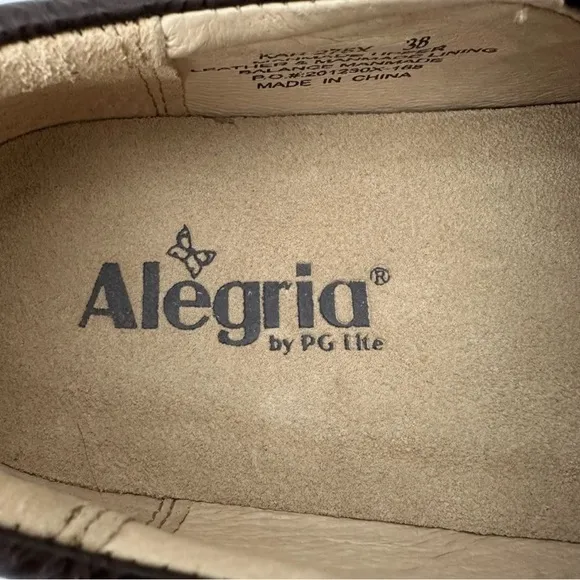 Algeria Floral Embossed Flutter Chocolate Brown Loafer Clogs 38 U.S. 8 - 8.5