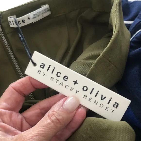 Alice and Olivia olive midi skirt.