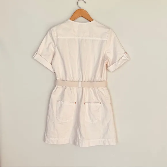 Alice McCall Bronte Mini Dress Pannacotta US4 Belted Utility V-neck Luxury