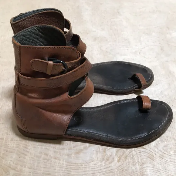 All Saints Leather Wrap Sandals Size 6