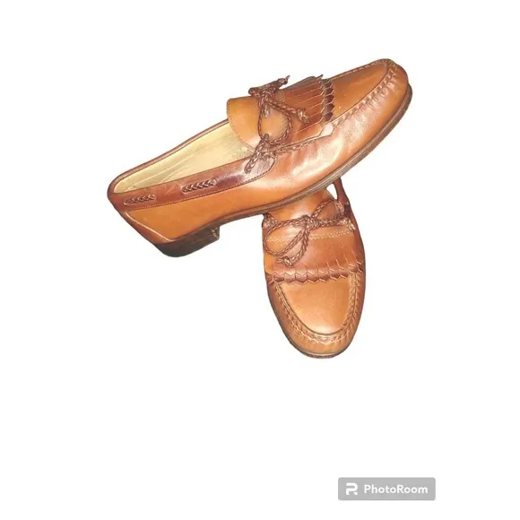 Allen Edmonds &quot;Woodstock&quot; Brown Leather Kilt Tassel Loafer Oxford Shoes Men 9.5D