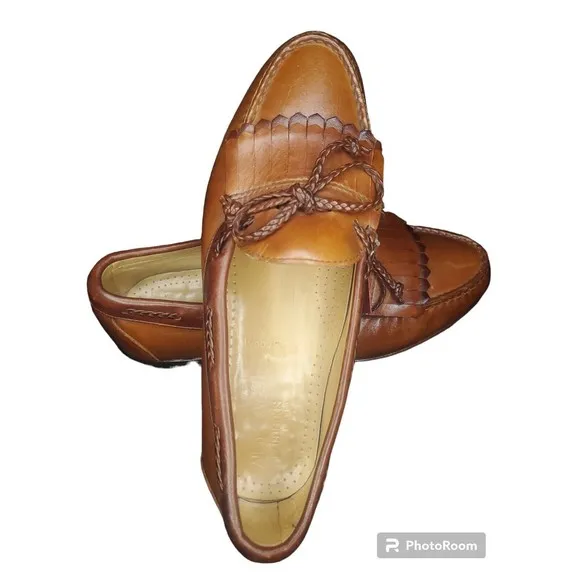 Allen Edmonds &quot;Woodstock&quot; Brown Leather Kilt Tassel Loafer Oxford Shoes Men 9.5D