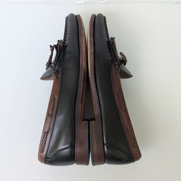 Allen Edmonds Black and Brown Two-tone Leather Loafers 10.5 Men's