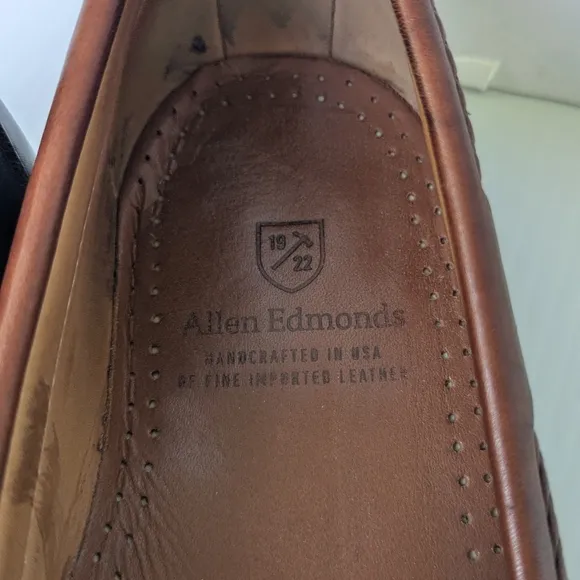 Allen Edmonds Black and Brown Two-tone Leather Loafers 10.5 Men's