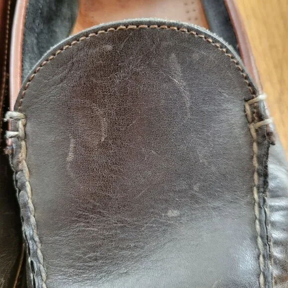 Allen Edmonds Boulder 11 3E Brown Black Leather Slip On Loafers Twee Preppy Acad
