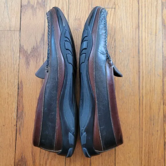 Allen Edmonds Boulder 11 3E Brown Black Leather Slip On Loafers Twee Preppy Acad