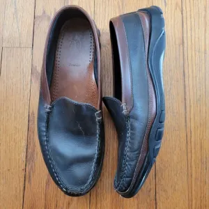 Allen Edmonds Boulder 11 3E Brown Black Leather Slip On Loafers Twee Preppy Acad