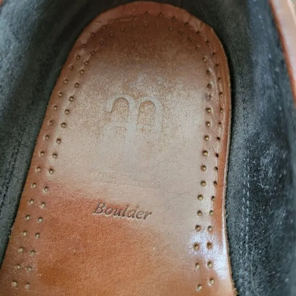 Allen Edmonds Boulder 11 3E Brown Black Leather Slip On Loafers Twee Preppy Acad