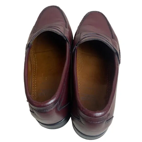 Allen Edmonds Loafers Mens 10 D Burgundy Walden Penny