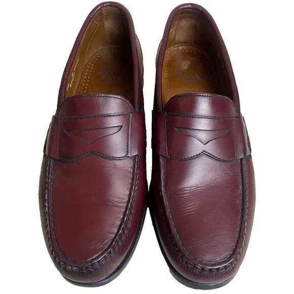 Allen Edmonds Loafers Mens 10 D Burgundy Walden Penny