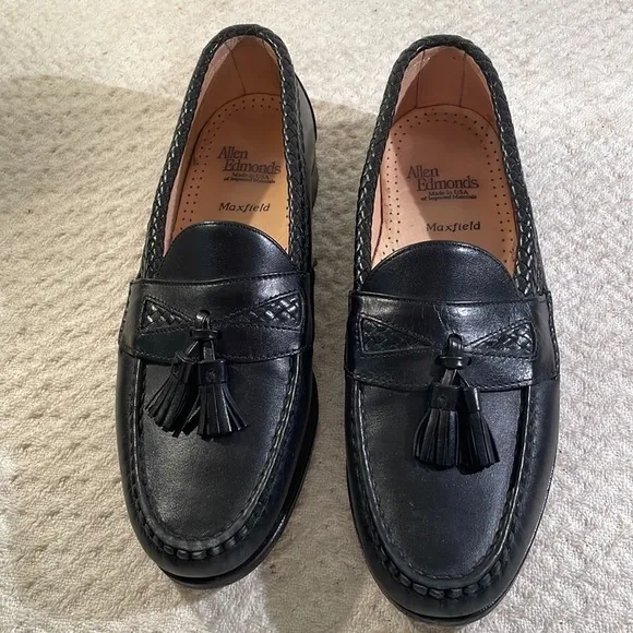 Allen Edmonds Maxfield Black Tassel Loafers Unisex