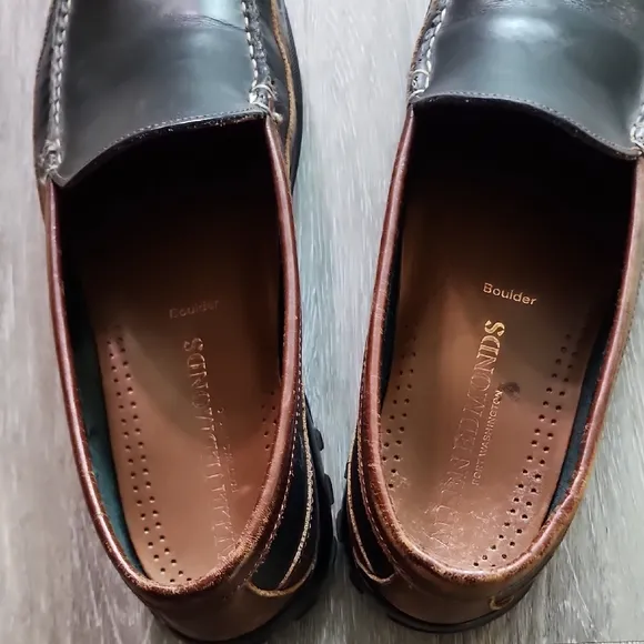Allen Edmonds Mens Boulder Black Leather Driving Mocs Slip On Loafers Sz 11.5E