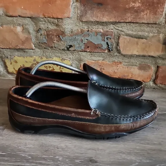 Allen Edmonds Mens Boulder Black Leather Driving Mocs Slip On Loafers Sz 11.5E
