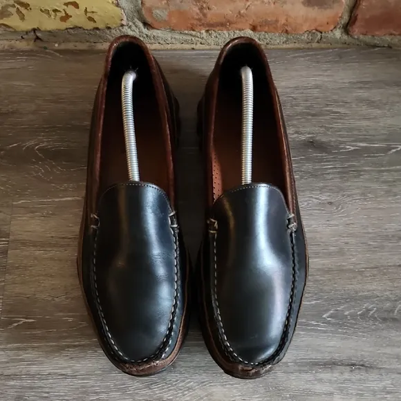 Allen Edmonds Mens Boulder Black Leather Driving Mocs Slip On Loafers Sz 11.5E