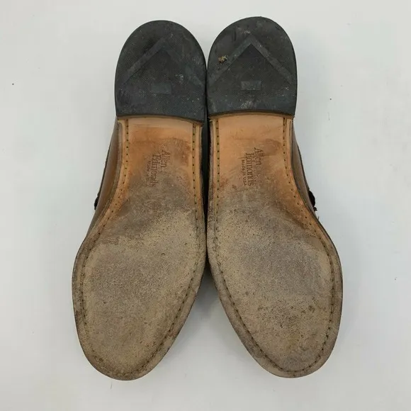 Allen Edmonds Nottingham Flap Loafers Mens Size 9 B 2-Tone Brown Leather Slip On