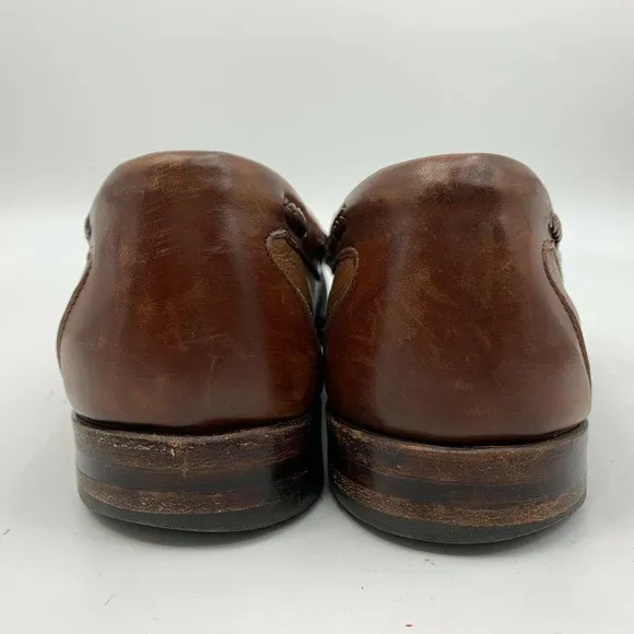 Allen Edmonds Nottingham Flap Loafers Mens Size 9 B 2-Tone Brown Leather Slip On