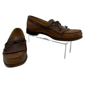 Allen Edmonds Nottingham Flap Loafers Mens Size 9 B 2-Tone Brown Leather Slip On