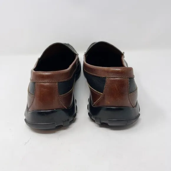 Allen Edmonds Size 9.5 D Black Brown Boulder Venetian Driving Moccasin Loafers