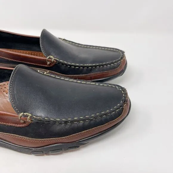 Allen Edmonds Size 9.5 D Black Brown Boulder Venetian Driving Moccasin Loafers